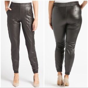 Spanx Black Leather Like Jogger Pant XL 20283R